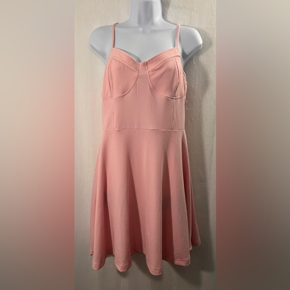Rue 21 pink thin strap midi summer dress.